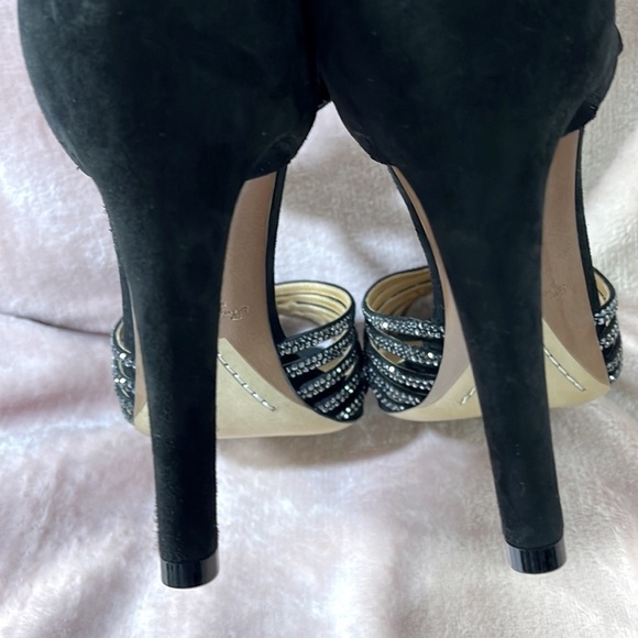 Ralph Lauren Purple Label Velia Embellished Goat-Suede Sandals Sz. 40 - Picture 13 of 16